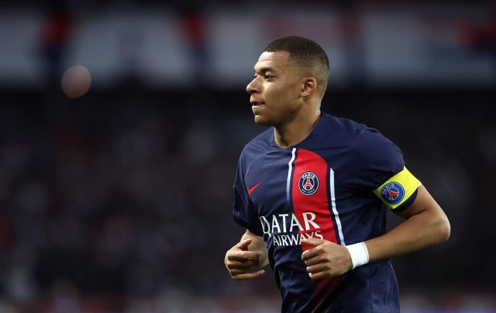 Kylian Mbappe playing for PSG